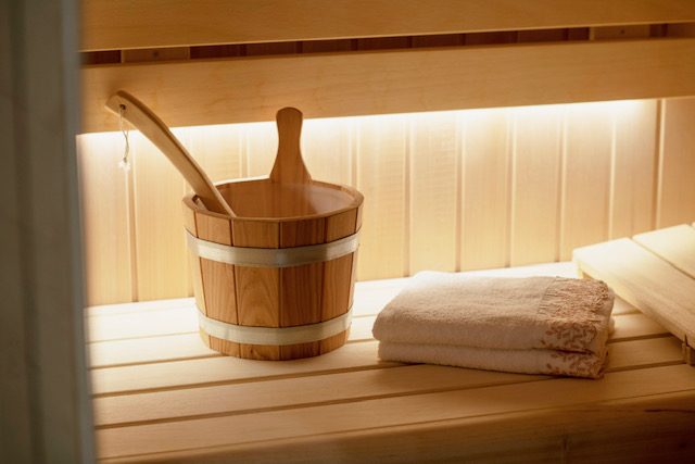 Détail sauna finlandais — Chez Eva Spa
